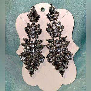 Multi Stone Custer Drop Earrings